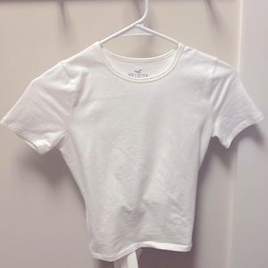 Hollister white baby tee. Adorable bow back.